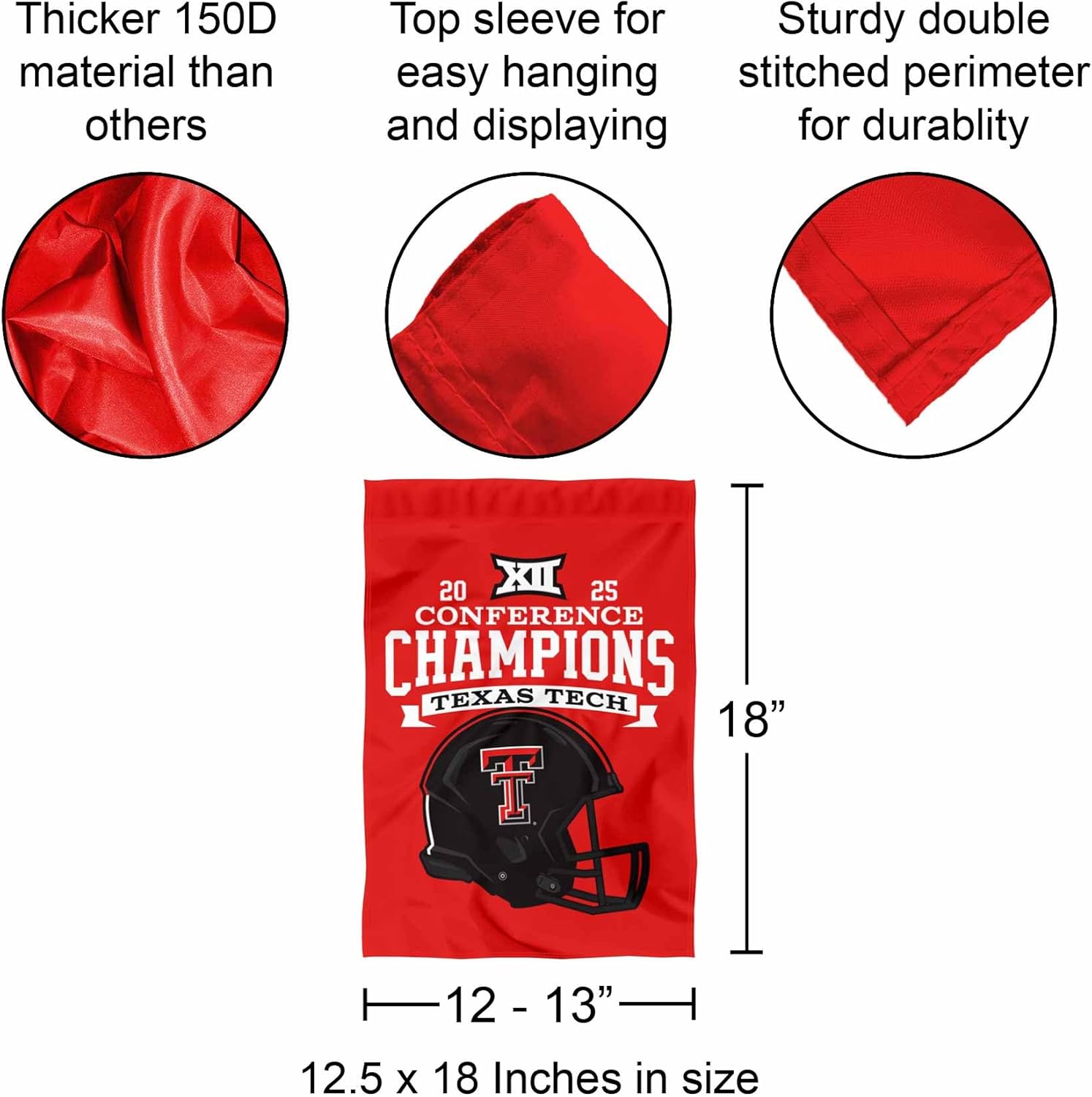 Texas Tech Red Raiders 2025 Big 12 Champions Garden Banner Flag