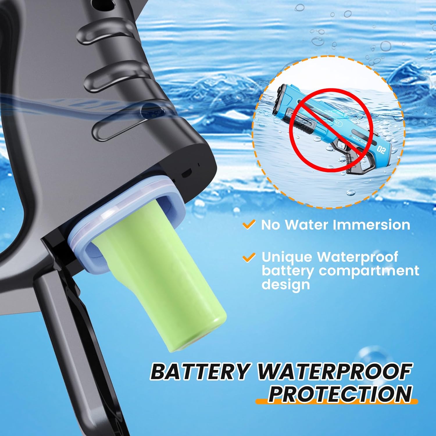 2 Pack Electric Water Guns,Water Gun With Auto Reload,3 Modes & 4 Batteries,Squirt Gun Blaster Long Range 26-32 FT,Outdoor Yard Party Water Shooting Game Toy,Ideal Summer Soaker Gifts for Kids & Adult