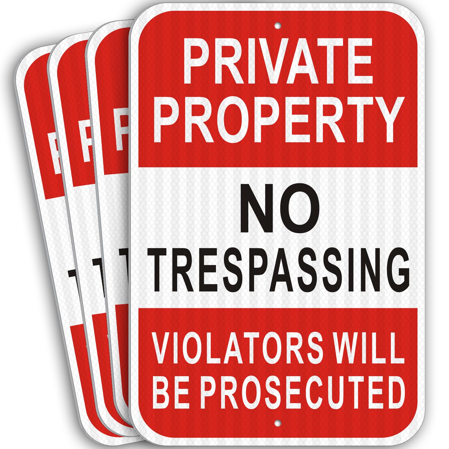 i-CowFun 4-Pack Reflective No Trespassing Signs