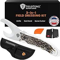 Vista 1 de Kit de afilado FieldTorq Herramienta súper 3-en-1 con funda y afilador Cuchillo de pelado para caza Gancho intestinal Juego de cuchillos