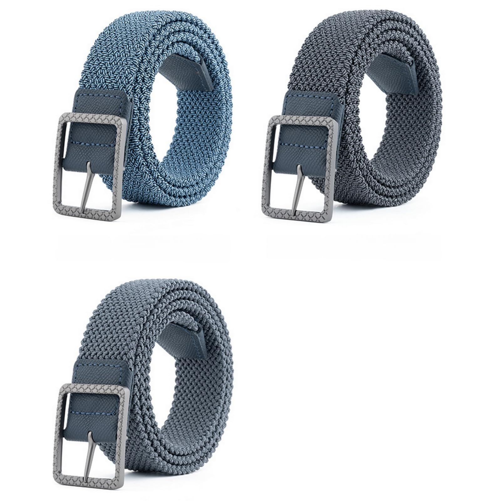Taktische Gürtel Herren Gewebter No-Punch-Doppelschicht-elastikband-Gurt Für Golf-Sporthosen Herren-dunkelblau-110cm