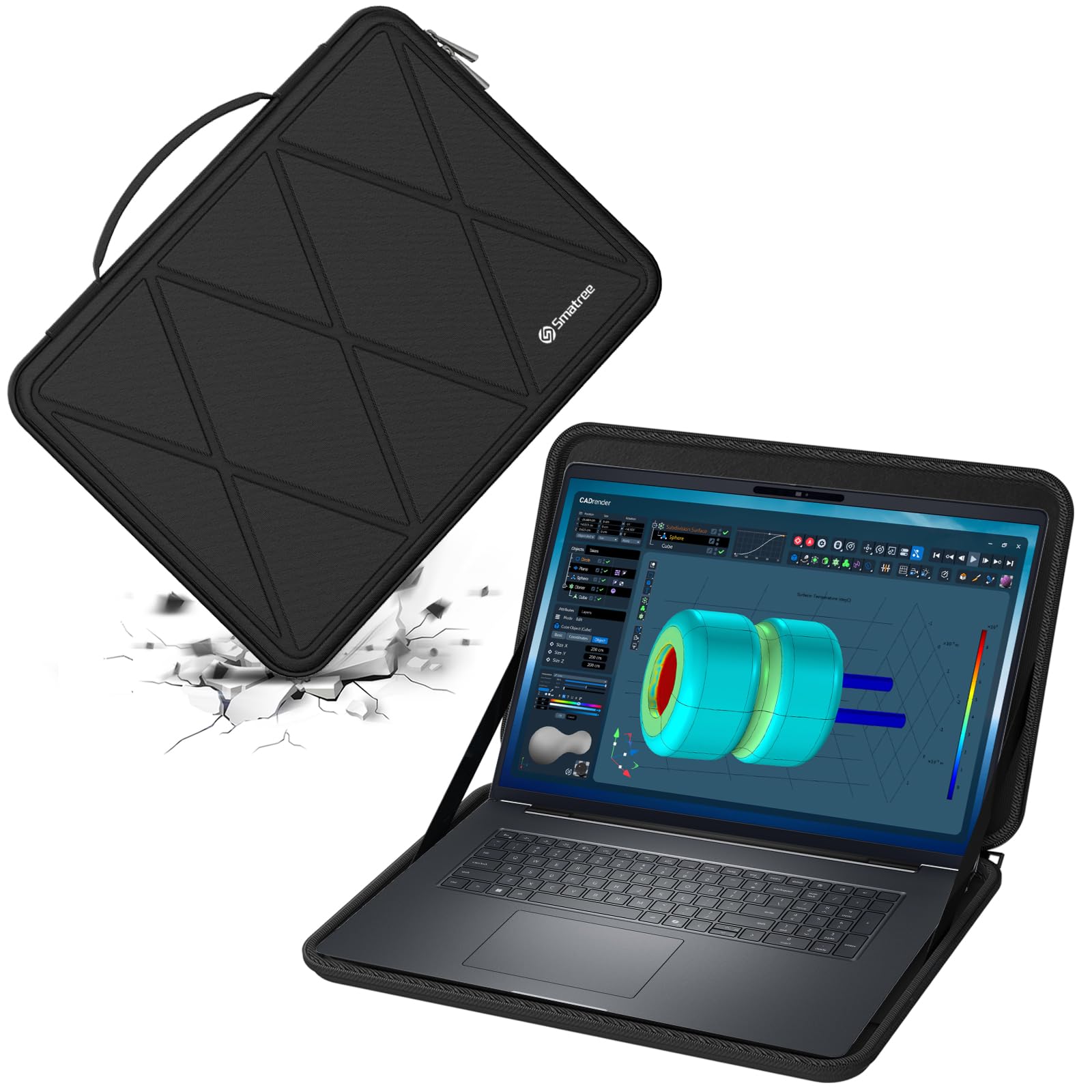 Smatree Funda protectora rígida de EVA para Dell Pro Max 18 Plus MB18250 de 45.7 cm | Compatible con Dell Pro Max 18 Plus MB18250 de 18 pulgadas, funda antigolpes e impermeable para laptop (X8326)