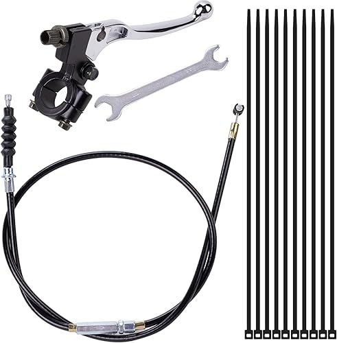 Palanca de embrague izquierda para manillar de 78 pulgadas y cable de embrague de 39 pulgadas con ajustador compatible con motocicletas de motocross