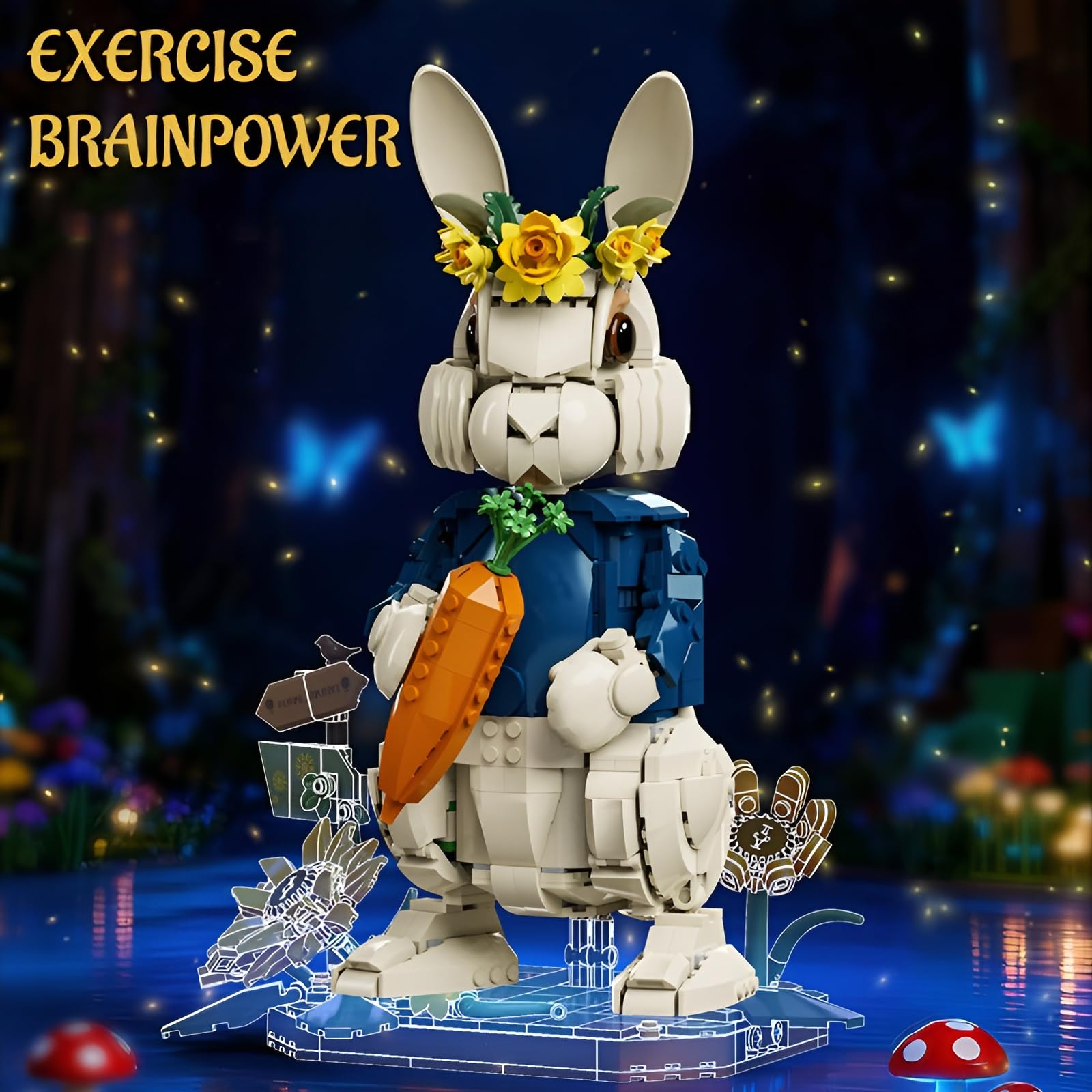 MirthMakers Easter Rabbit Building Set, 1258PCS Cute Bunny Bricks Kit - Image 3