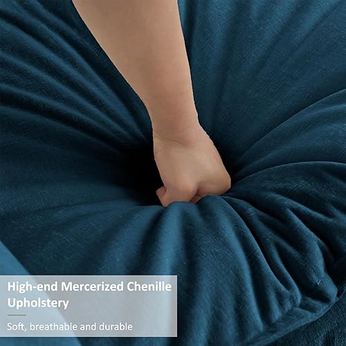 Miniatura 3 de KIVENJAJA Sofá modular en forma de U de gran tamaño, sofá nube de felpilla de 4 plazas con 2 otomanastumbonas y 6 almohadas para sala de estar,