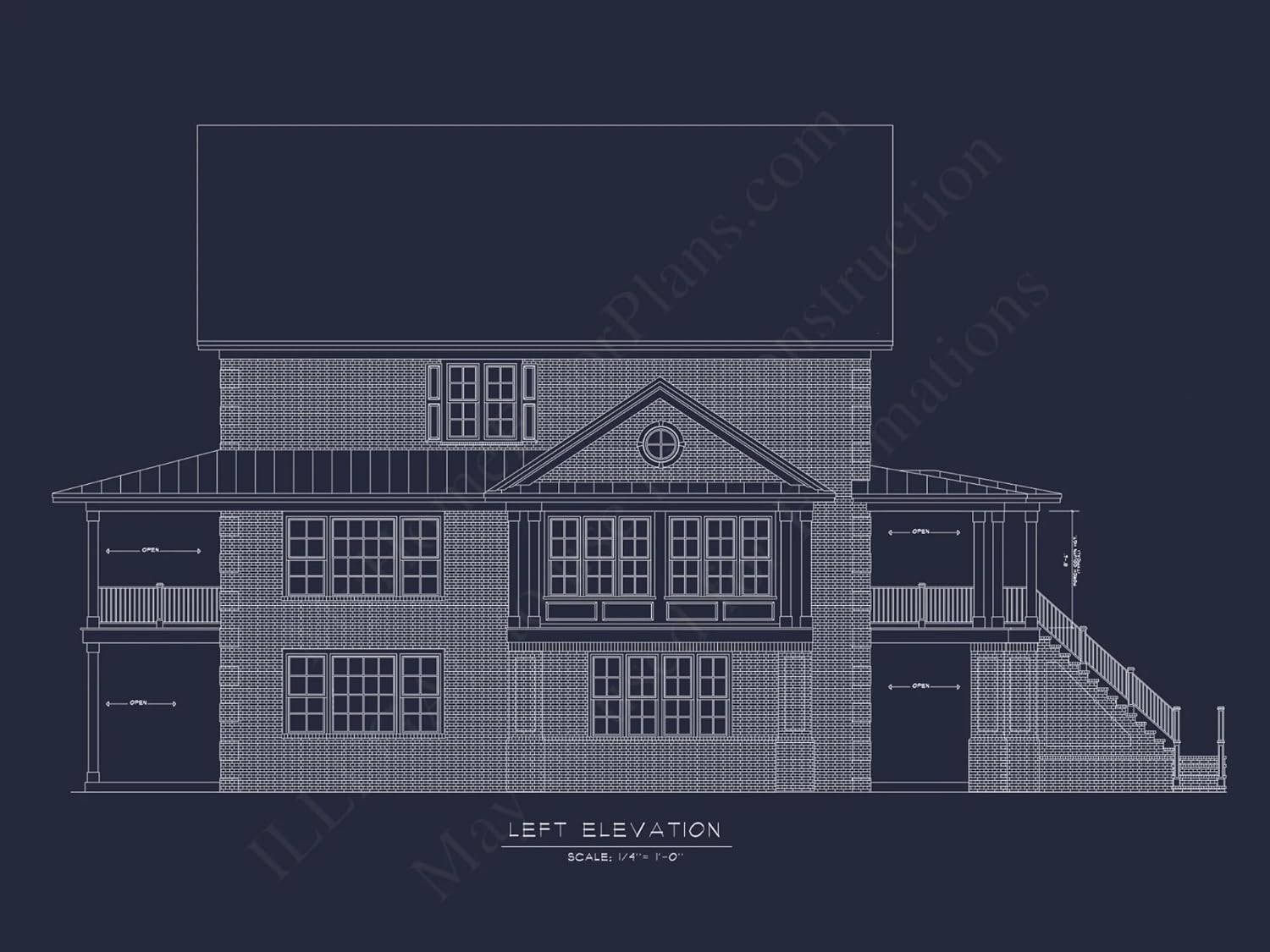 15-1662 HOUSE PLAN - Traditional House Plan: CAD Floor Plan with 3 Stories