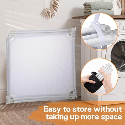 Miniatura 3 de Paquete de 4 estantes de secado de suéteres, de malla estable, con excelente capacidad de carga, apilable, plano y apilable, estante de secado de