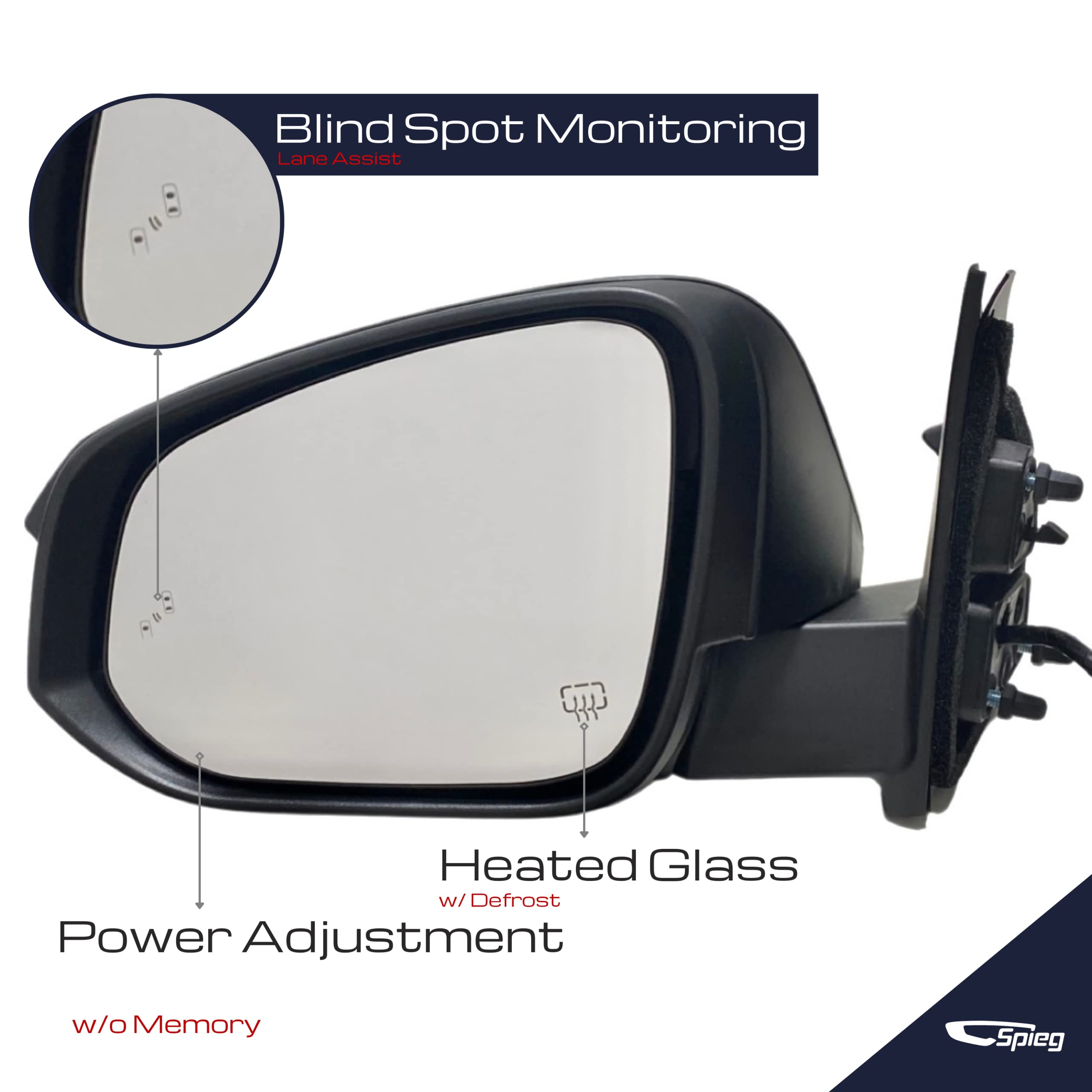 Garage-Pro Heated Power Side Mirror For 2014-2019 Toyota Highlander - Driver Side, Blind Spot, Signal Light