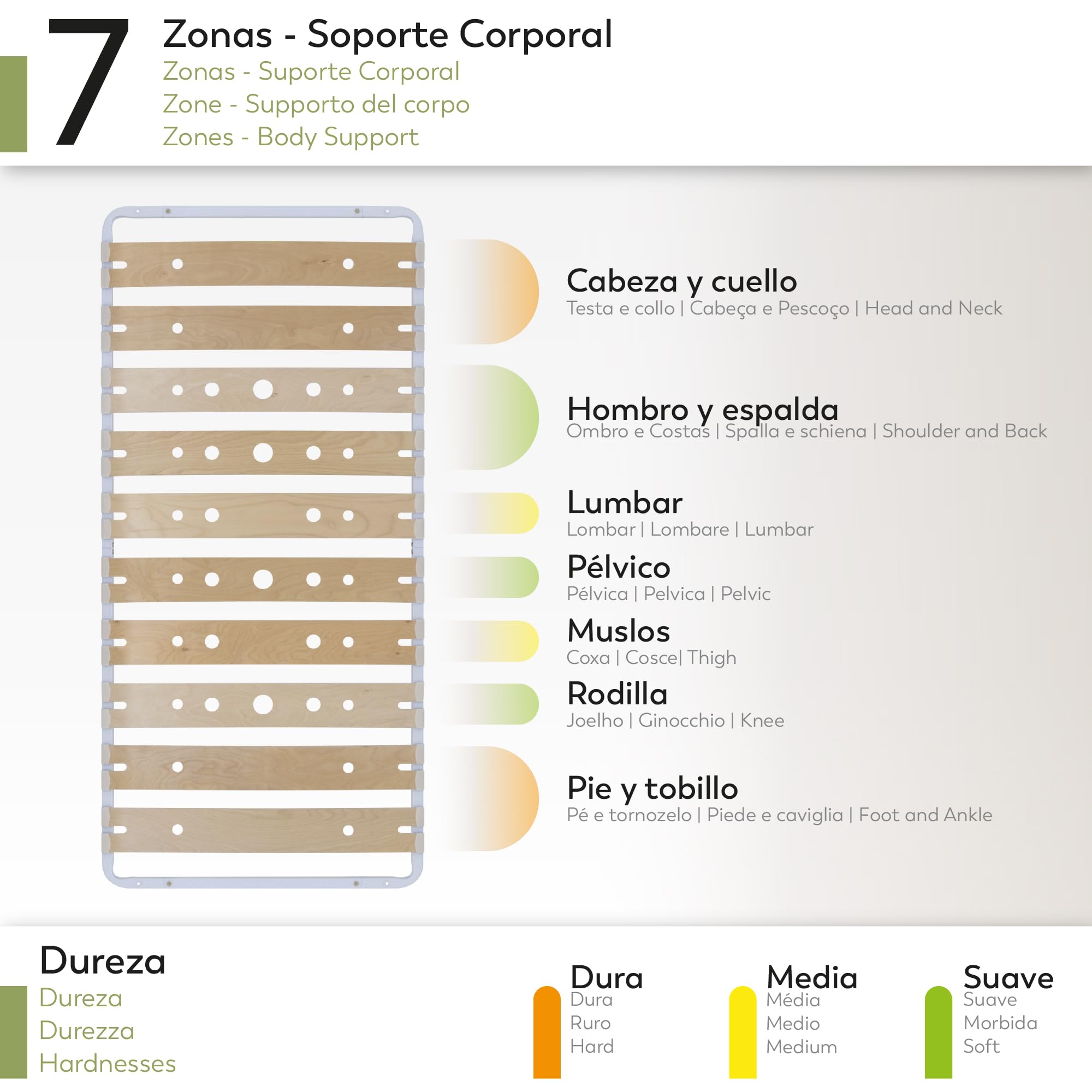 Somier Austen IF17 100x200 cm con Lamas de Madera de Abedul Amortiguadas, Estructura Metálica Blanca, Altura de 23cm con Espacio de Almacenaje Inferior