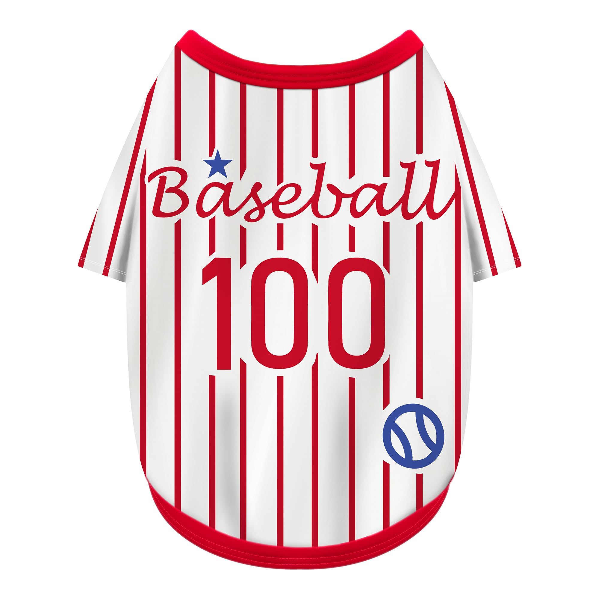 Paiaite Sleek Striped Dog Vest: Sleeveless Baseball-Style Dog Shirt, Ideal Fit for Small, Medium, and Large Breeds,Polyester Fabric for Comfort,