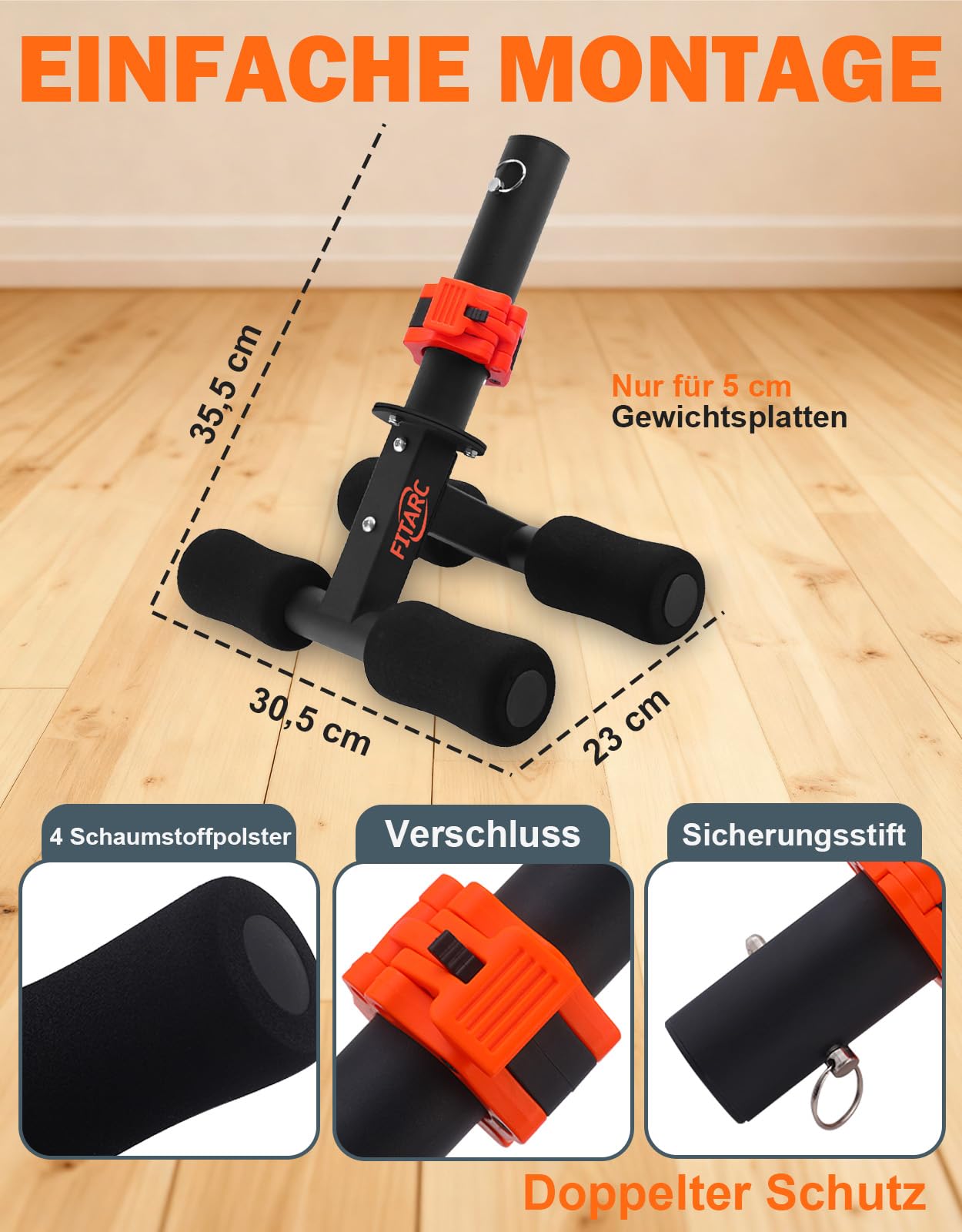Fitarc Tib Bar, Knees Over Toes, Tibialis Trainer, Schienbeintrainer für Krafttraining und Beintraining die Stärkung der Waden / Schienbeine / Knöchel
