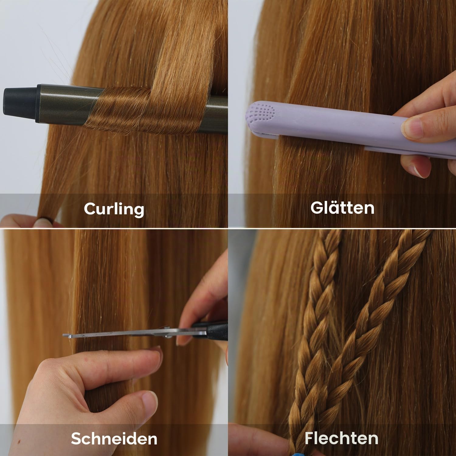Frisurenkopf, 66cm 80% Echtes Menschliches Haar Frisierkopf übungskopf Puppenkopf zum Frisieren mit Tischklemme + DIY Haar Styling Tools Set | Kosmetologie-Kopf für Friseursalon, Anfänger, um Flechten, Schneiden, Locken zu üben, mit Tischklemme und Werkze