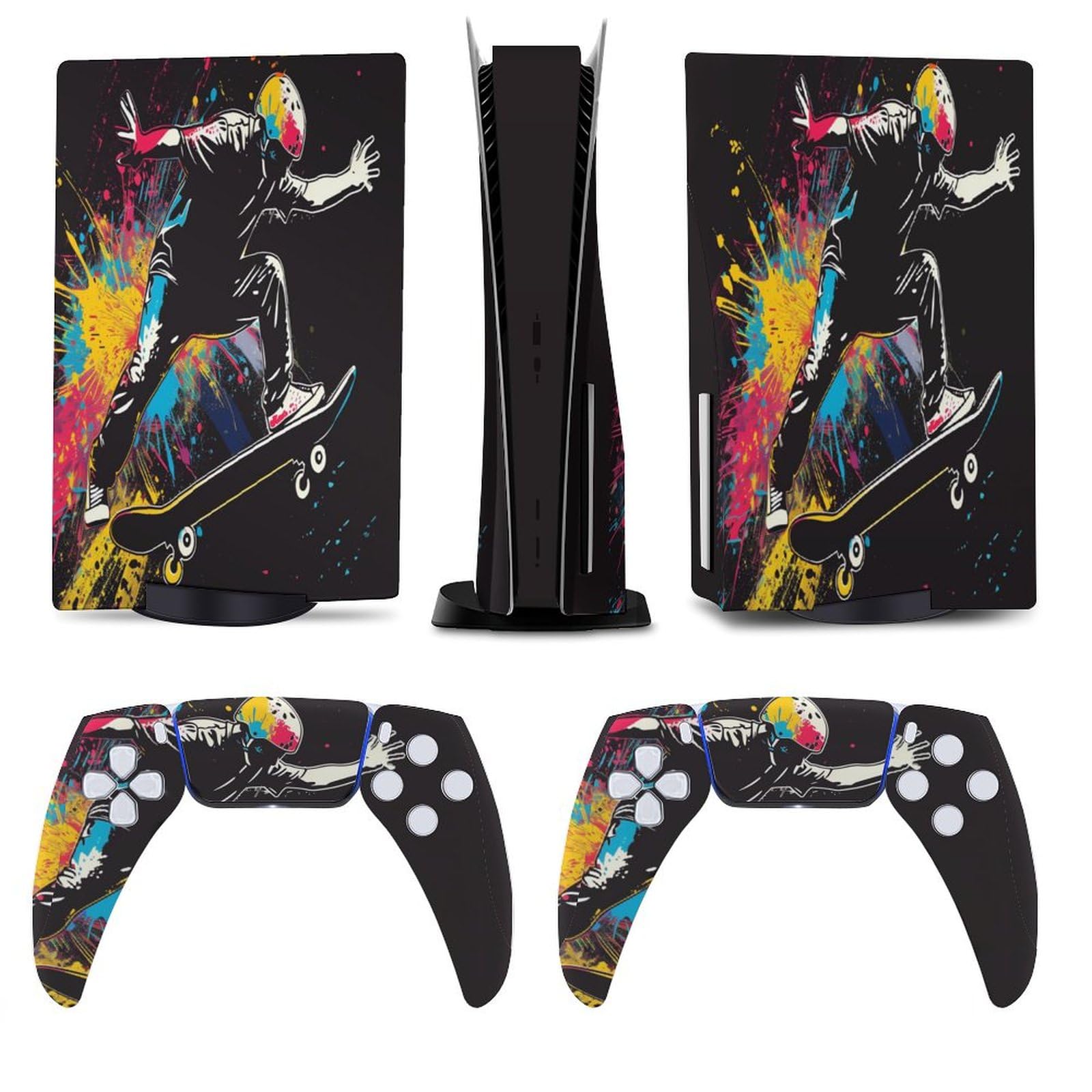Skateboard Boy for Model 5 Skin Console and Controller Accessories Cover Skins Anime Vinyl Cover Sticker Full Set