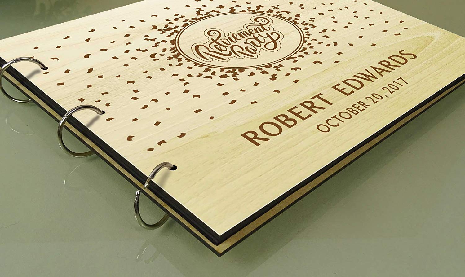 Fatto a Mano in Legno inciso Personalizzato Libro degli Ospiti Rustic Wedding Advice Book Photo Album Custom Scrapbook, Brown (Design#1), Large - 9 x 12 Inches