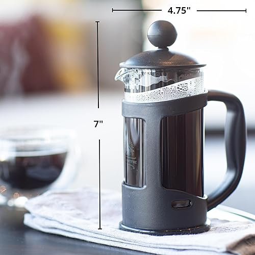 Miniatura 6 de Ovente Café té y café expreso vidrio de borosilicato resistente al calor con sistema de acero inoxidable de 4 filtros jarra portátil sin BPA