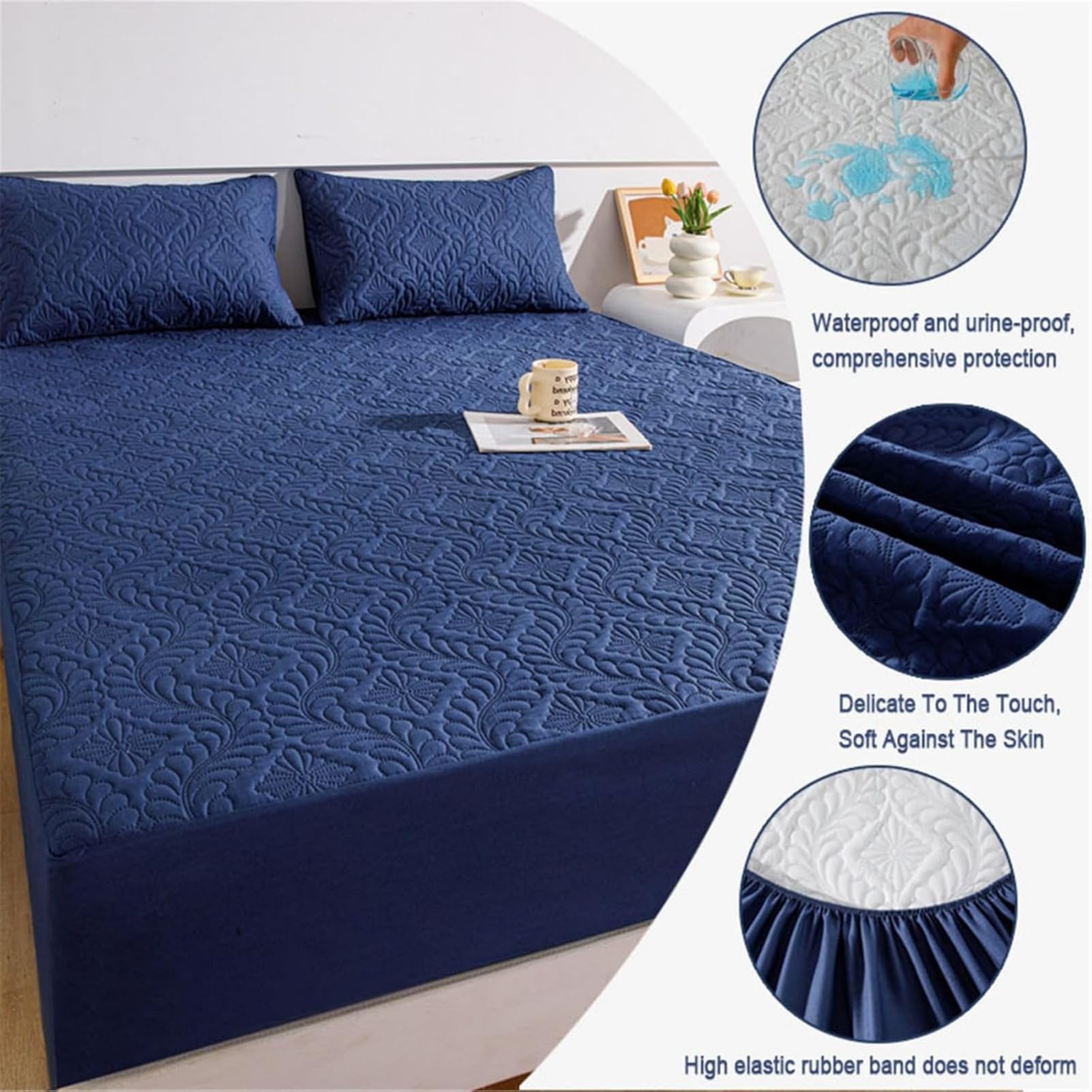Wasserdichter Matratzenschoner (bis 25 cm) – Atmungsaktives Spannbettlaken Mit Gummizug, rutschfest & Gesteppt – Ideal Bei Inkontinenz Für Kinder & Erwachsene (Tibet,180x200cm)