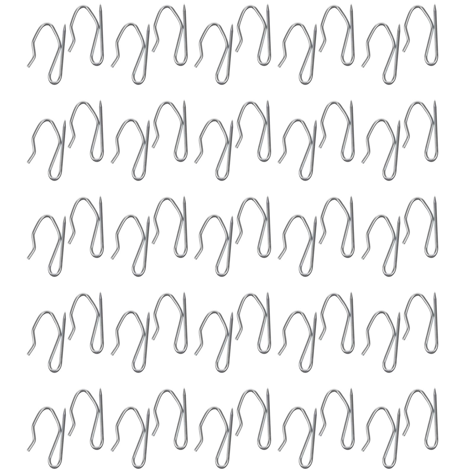 Heavy Duty Zinc Metal Drapery Pin Hooks (50 Pack) for Pencil Pleat Curtains