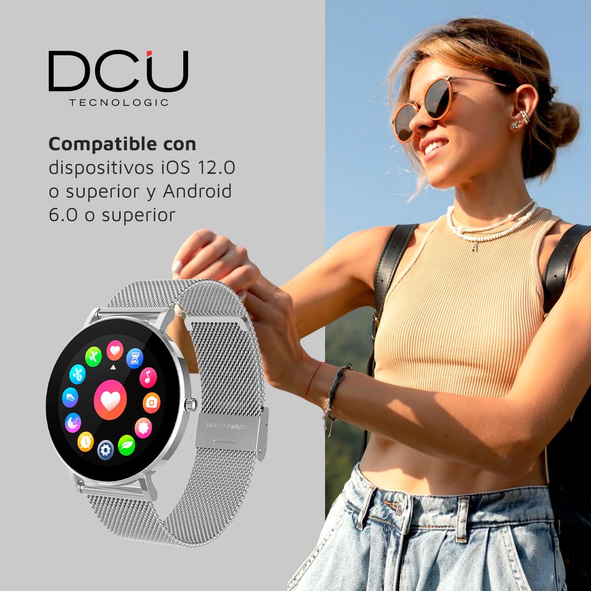 DCU Smartwatch Boulevard Silver/Smartwatch 1.3"