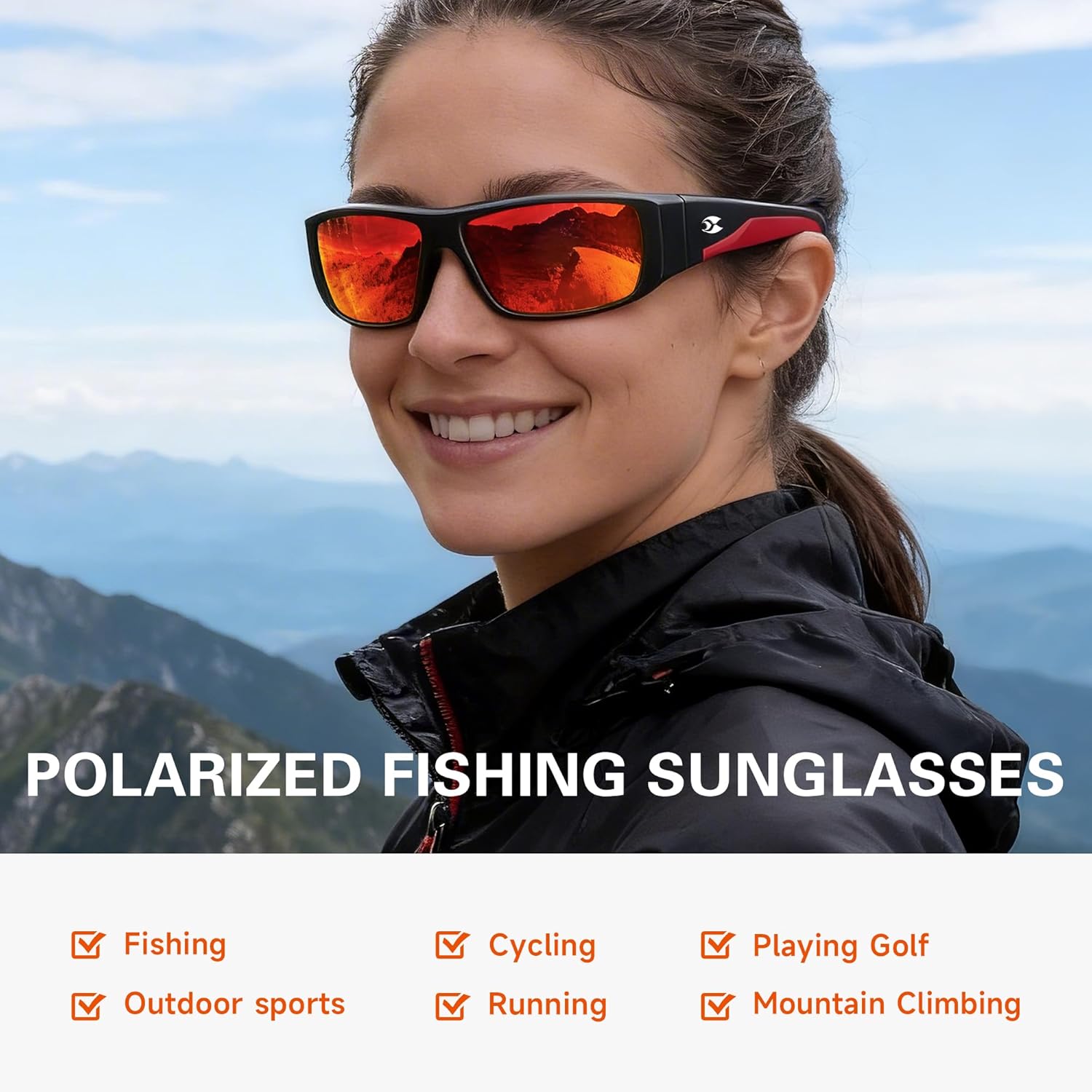 suoso Polarized Fishing Sunglasses for Men: Women UV400 Protection Wrap Around Sports Sun Glasses for Golf Driving Cycling