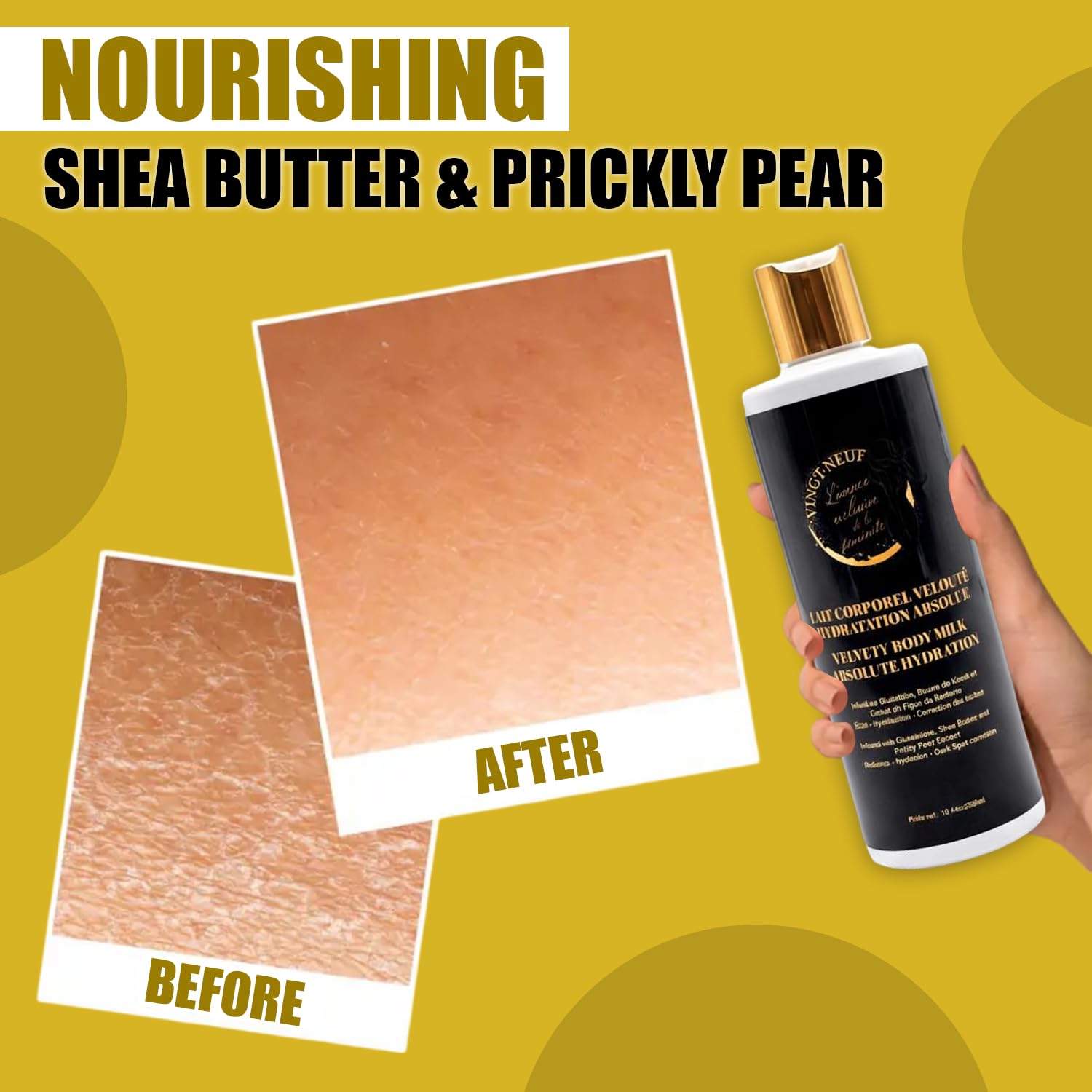 Nourishing Body Lotion for Dry Skin | Shea Butter Body Lotion with Prickly Pear, Niacinamide, Collagen & Hyaluronic Acid | Brightening Body Lotion for Sensitive Skin, 300 ml - Image 4