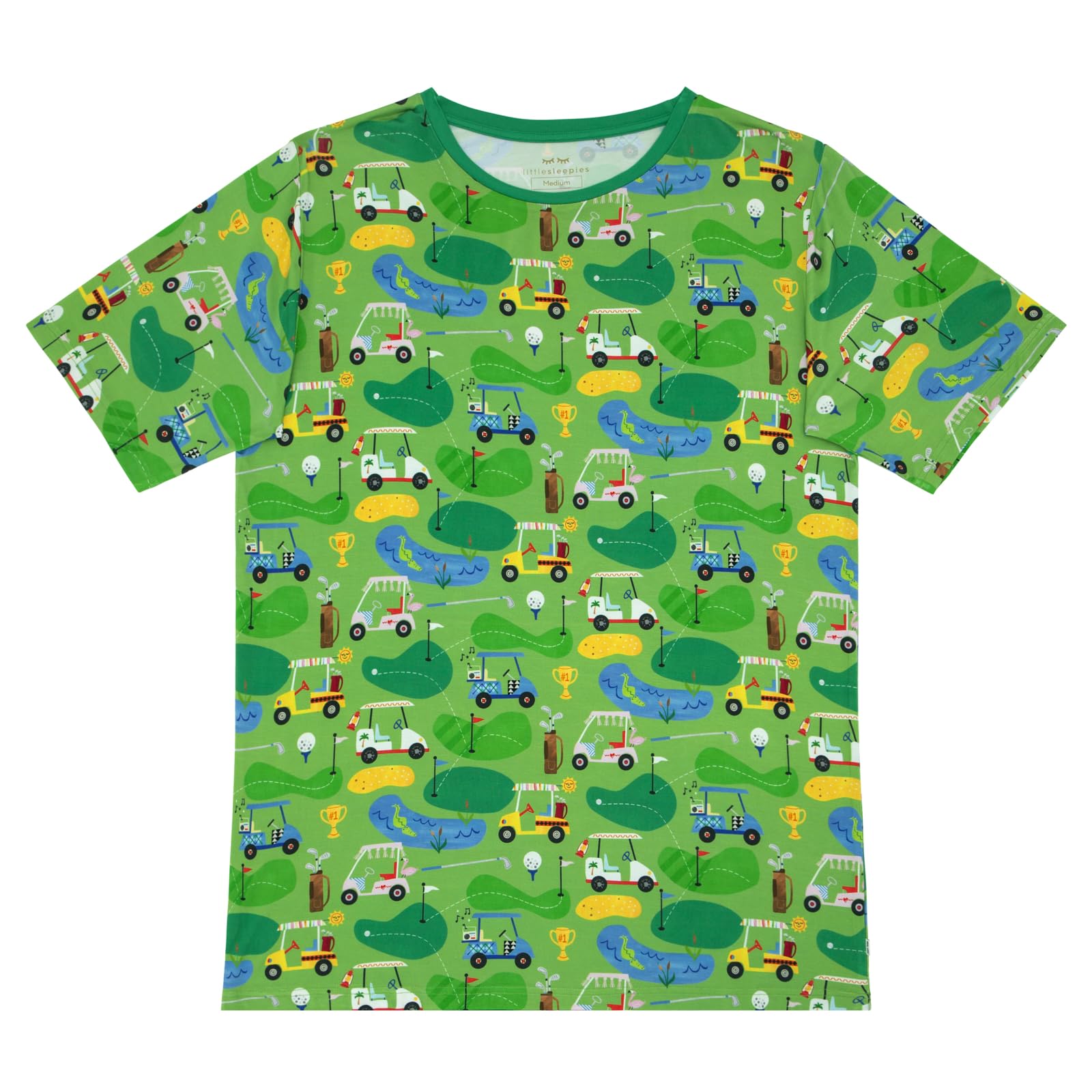 Little Sleepies Men's Pajama Shirt, Viscose Derived from Bamboo Mens Sleepwear, Soft Pajama Top, Short Sleeve Lounge T-Shirt
