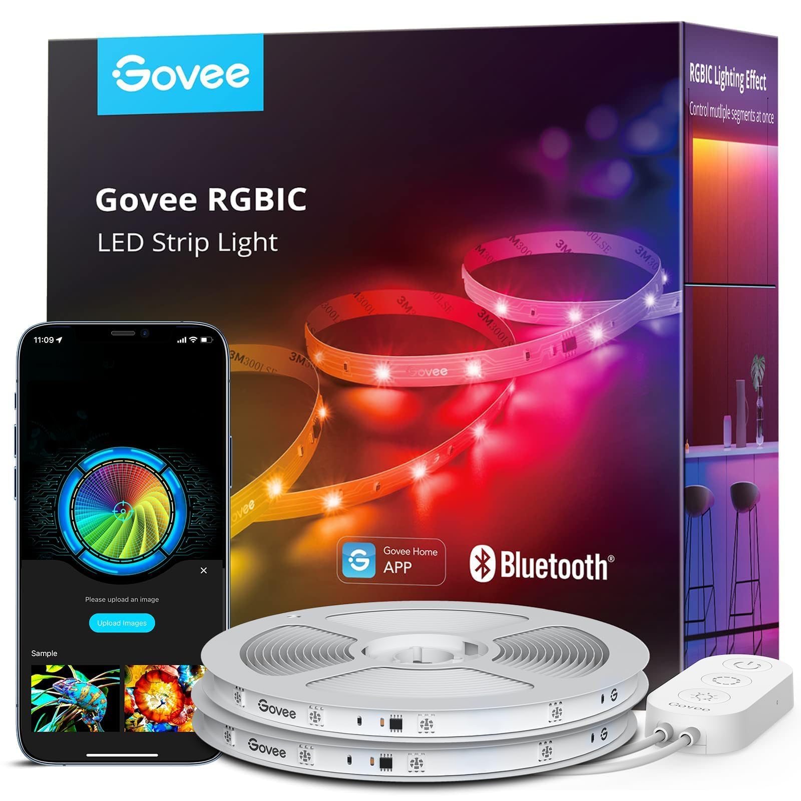 Govee LED Strip 20m, RGBIC LED Streifen mit Segmentcontrol, Musik Sync
