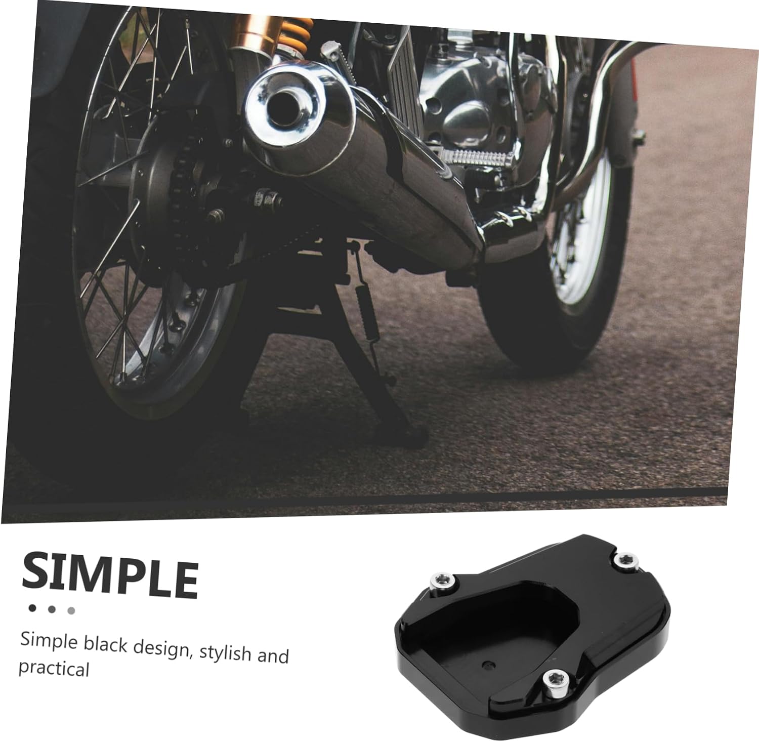 Mobestech Replacement Kickstand Pads for Motorbike Side Stand Support Plates Motorcycle Supplies Aluminum Alloy