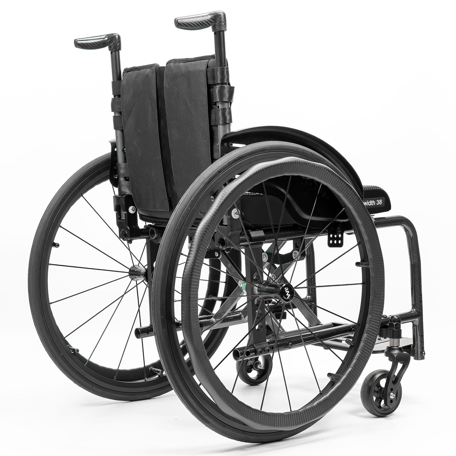 Silla de Ruedas Deportiva de Fibra de Carbono, Silla de Ruedas Plegable Ligera y silenciosa, con Dos Brazos Reforzados en Forma de X en la Parte Inferior, Capacidad de Carga de 100 kg(Seat