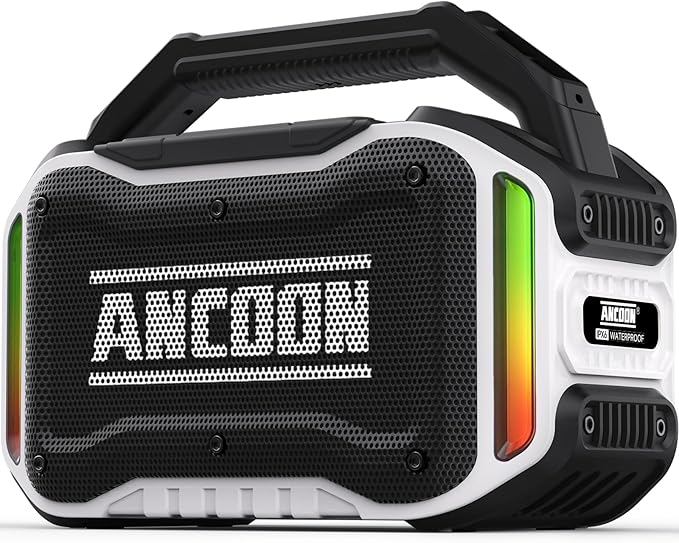 Speakers Bluetooth Wireless: 80W(Peak) Loud Speaker with Bass, 20H Playtime, IPX6 Waterproof, Large Jobsite Speakers for Work, Outdoor, Workshop, Garage, Portable Speaker with TWS (Black)