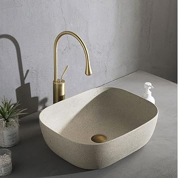Vessel Sink Vessel Vanity Sink Porcelain Ceramic Vessel Bathroom Sink, Vessel Sink Spotted Marbling Rectangle Above Counter Porcelain Ceramic Vessel Vanity Sink Art Basin Bathroom Sink Ceramic Small S