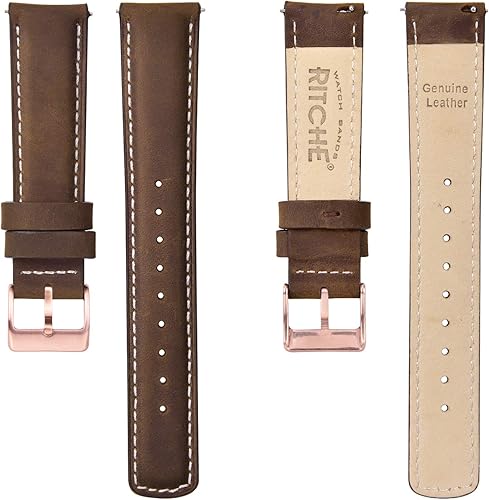 Miniatura 5 de Ritche - Correa de reloj de cuero de liberación rápida, 18, 19, 20, 21, 22, 23 y 24mm