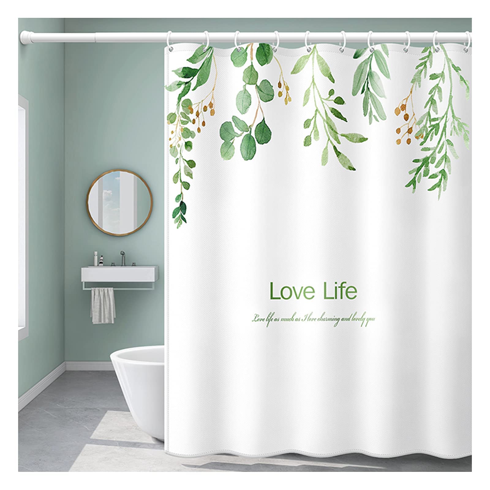Rideau de douche de salle de bain en polyester épais et durable de 80x180 cm