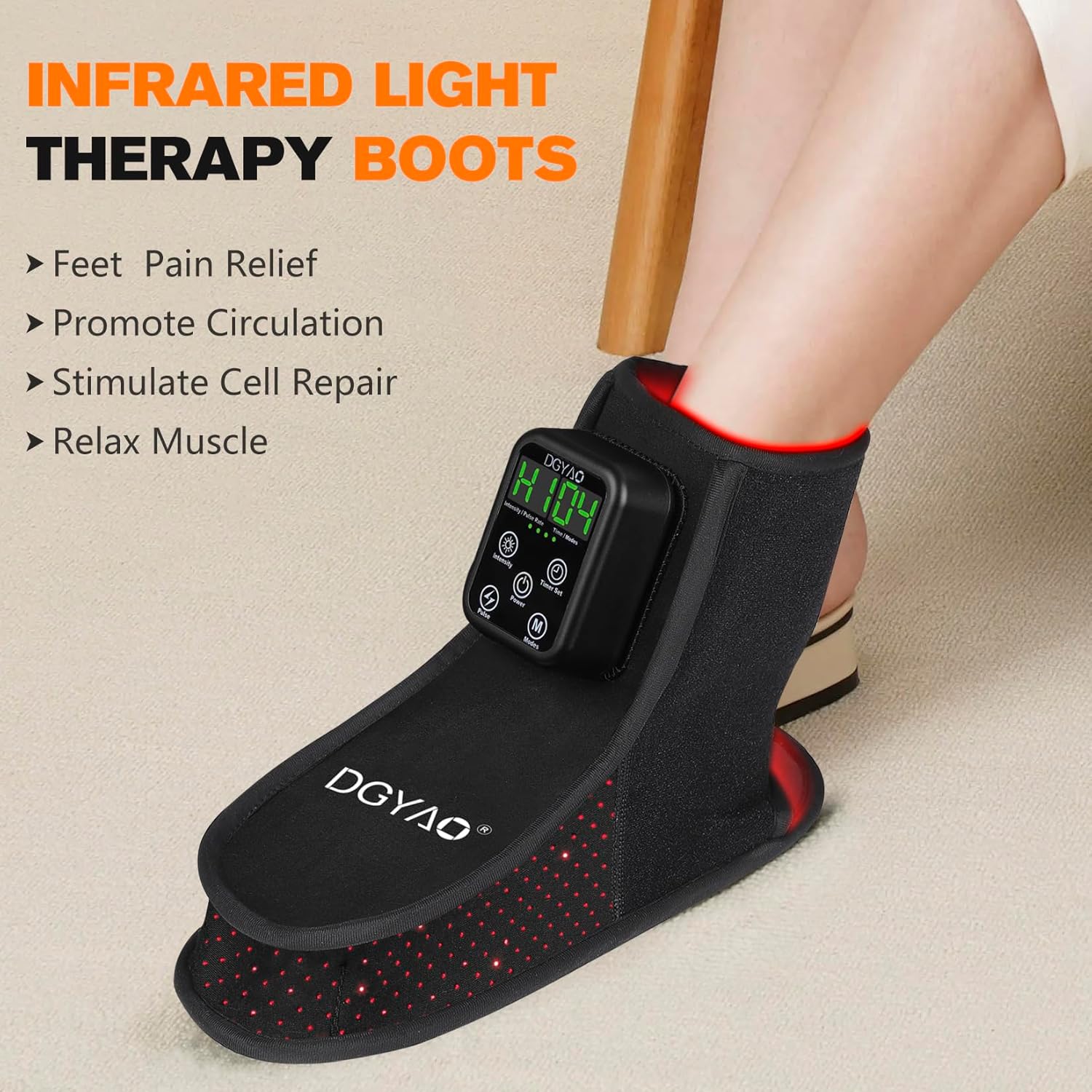 TUOB Red Light Therapy for Foot, 6000mAh Cordless Near Infrared Light Therapy Device Foot Wrap Full Cover Feet Ankle Toes Instep for Joint Pain Relief