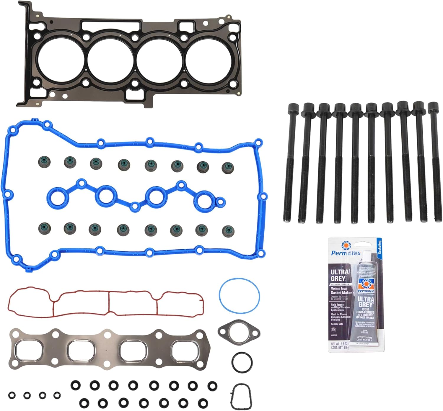 CPWK99 Head Gasket Set Bolt Kit Fits: 07-13 Chrysler Sebring 2.4L DOHC 16v GEMA Cu.144