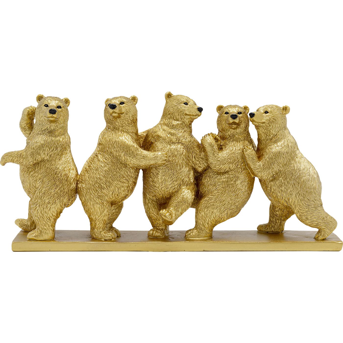 Kare Design Tipsy Dancing Bears Decorative Figurine, Gold, 14 x 30 x 8 cm, Decorative Sculpture, Collectible, Statement Piece, Pop Art, Home Décor, Living Room