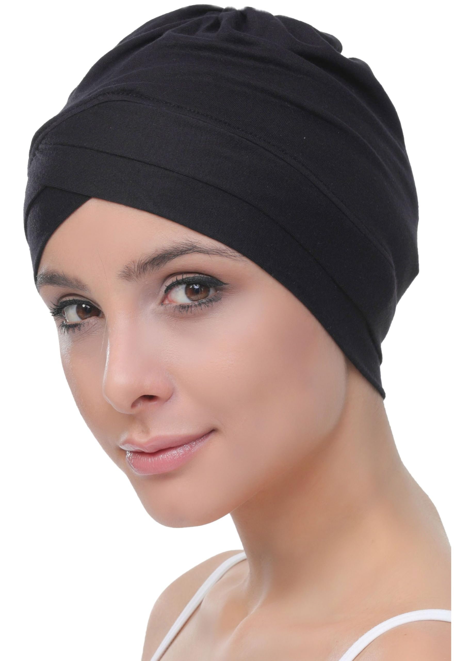 Deresina W-Front Bamboo Chemo Headwear for Women – Soft Turban, Hair Loss & Alopecia Night Bonnet, Comfort Beanie