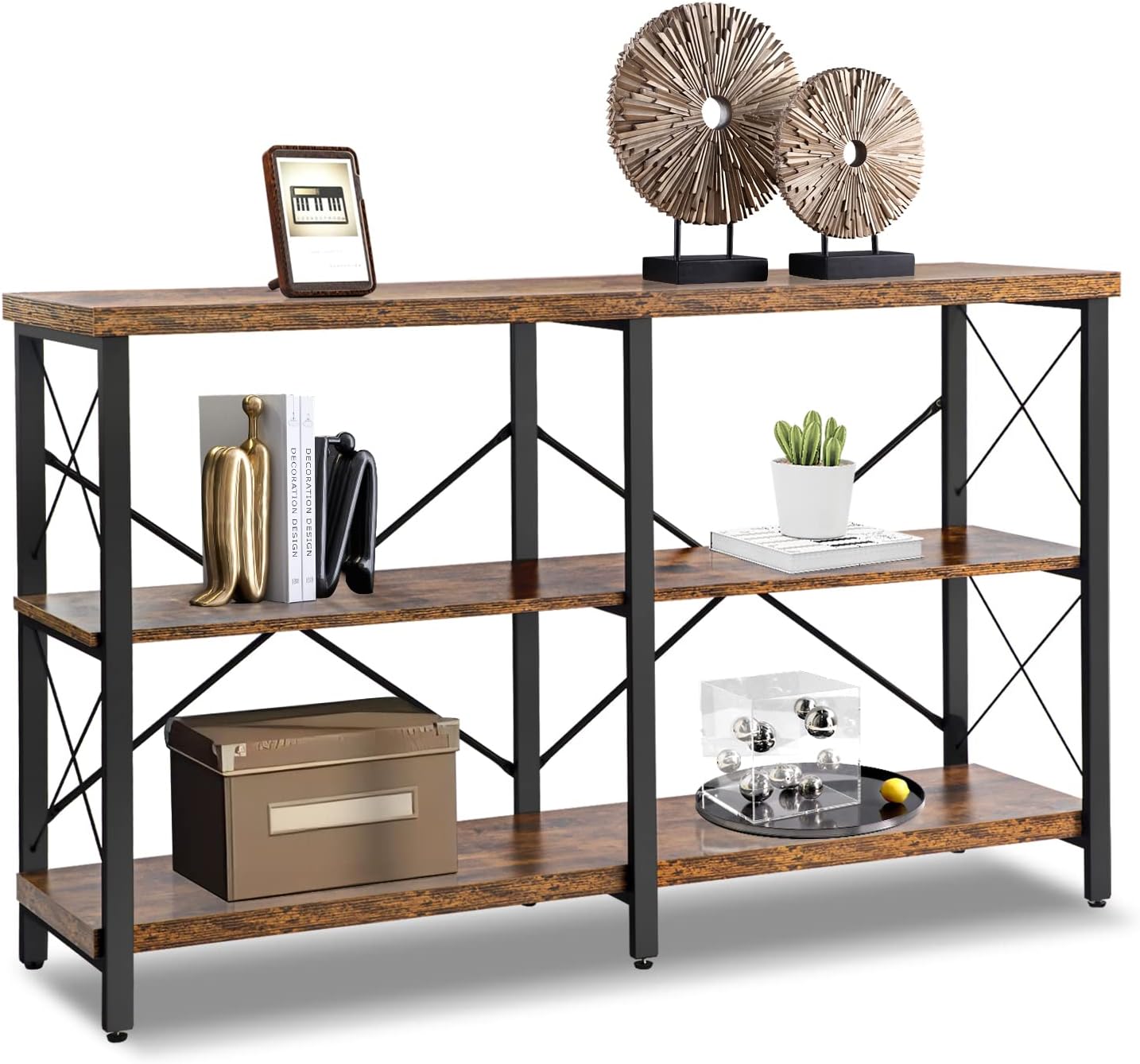 Buy Acllkswx 3 Tier Sofa Table Shelves Entryway Table with Storage