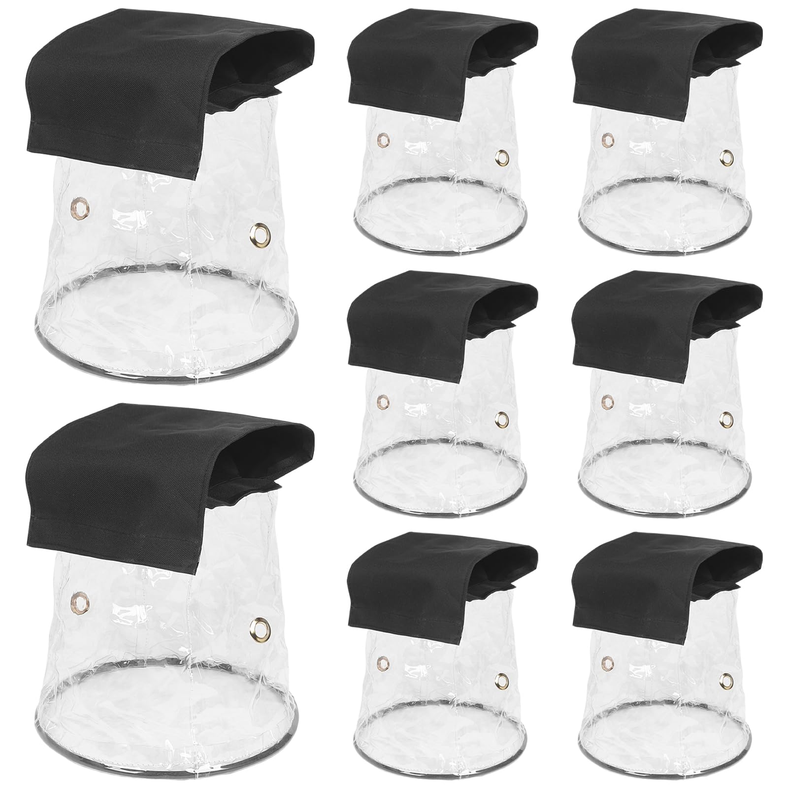 WECAN Lot de 8 housses de pluie étanches pour éclairage de scène, mini tête mobile à DEL à suspendre, accessoires étanches à la pluie et à la poussière transparents
