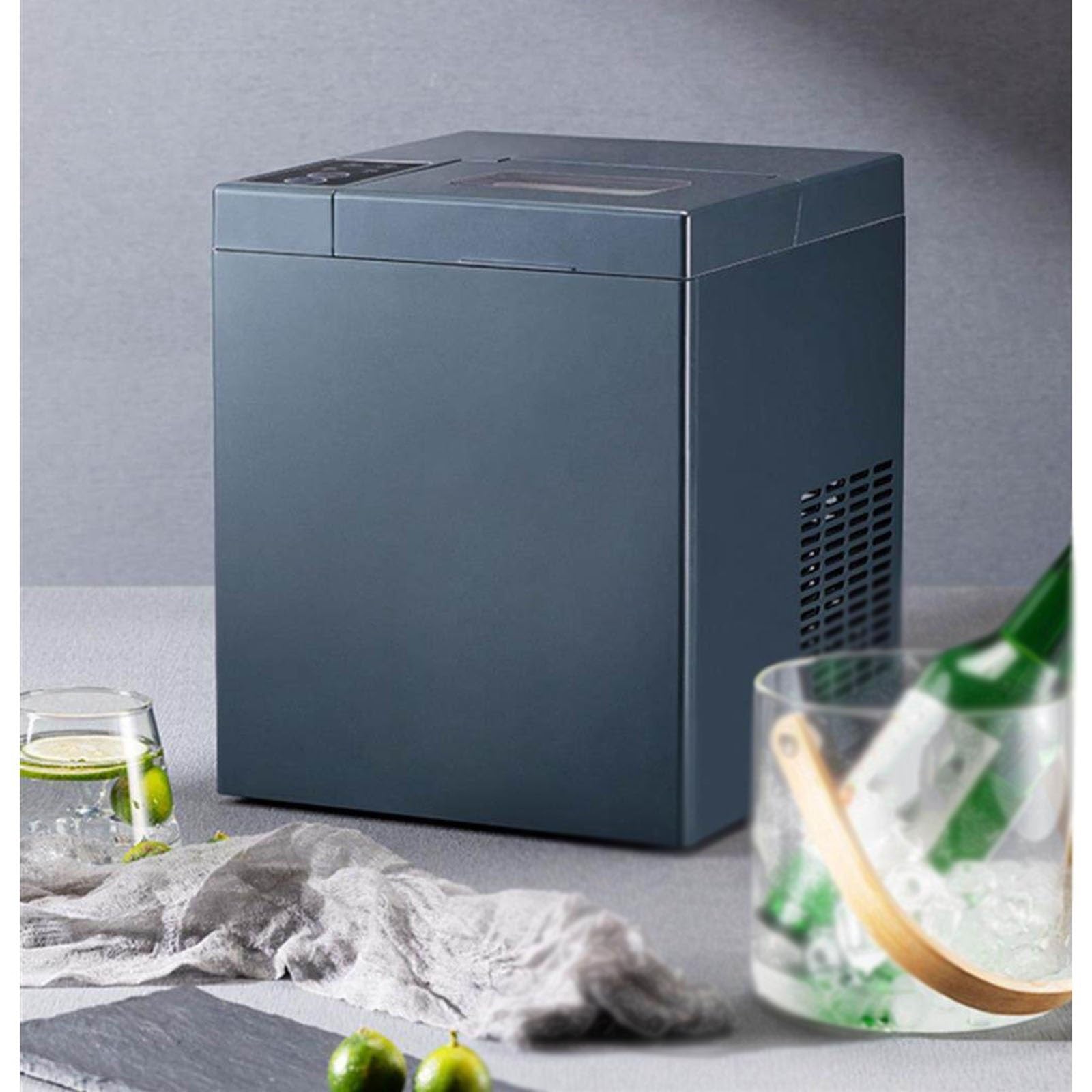 Fabbricatore di Ghiaccio Da Banco, Fabbricatore di Ghiaccio Portatile, Ghiaccio in 8 Minuti, Completamente Automatico, Cubetti Regolabili, per Bar, Negozi Di Tè Al Latte, Caffetterie, Altri Luoghi(B)