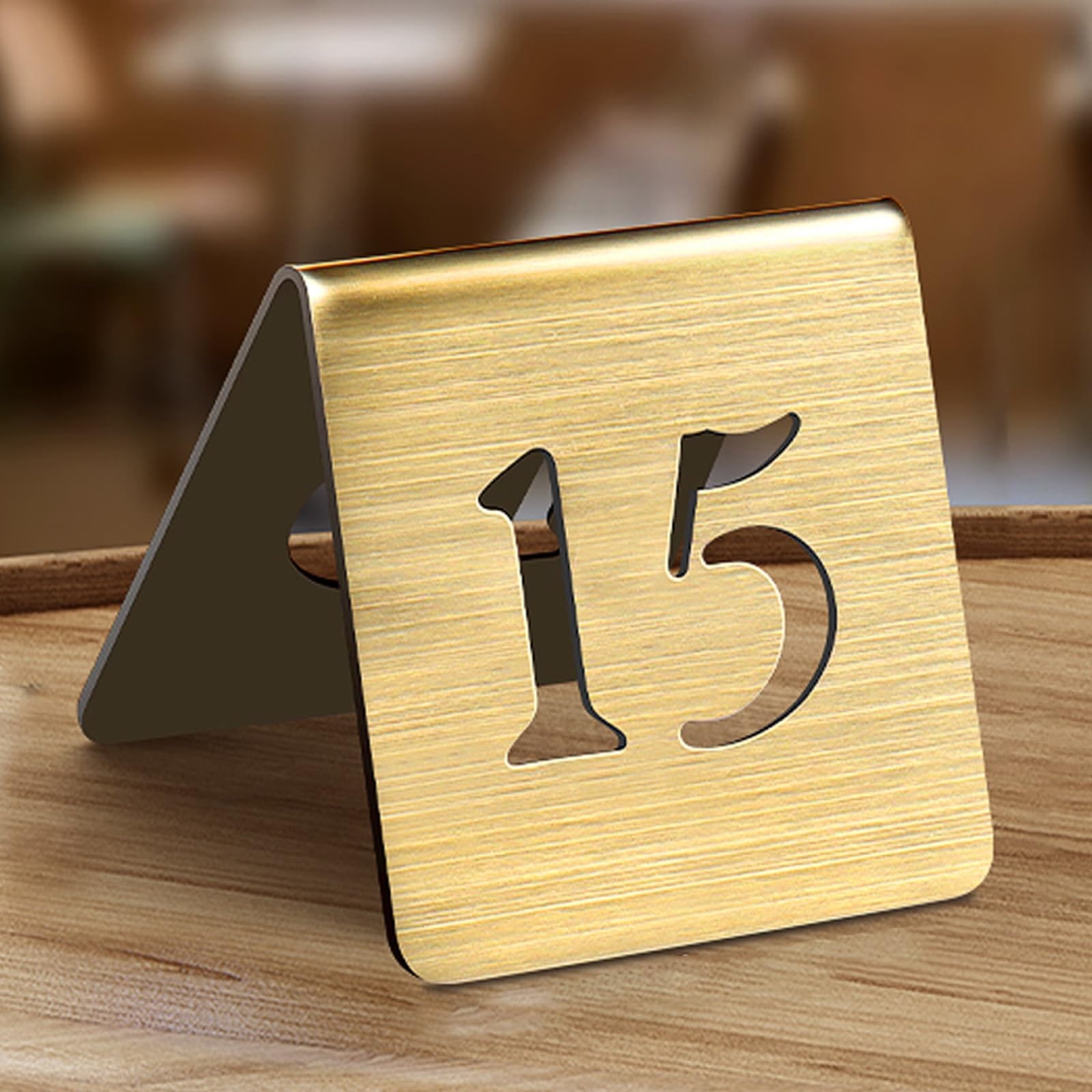 Tischnummern Edelstahlzelt, Tischnummern Tischschilder Restaurant Zelt-Stil, Doppelseitig, Karte, Zeltkarten für Cafés, Bars, Partys, Bankette, Gastronomie, Hochzeit, Beweismarker(Gold 6cm,31-40)