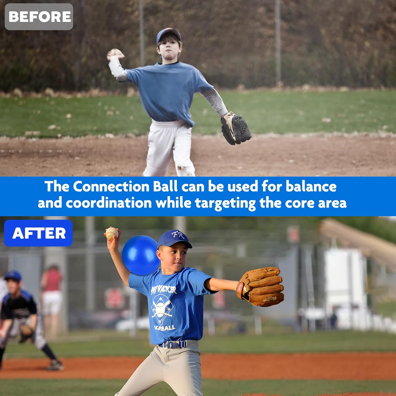 SAYAYA 4 PCS Connection Ball for Baseball 9 Inch Softball Trainer Baseball for Hitting & Pitching Swing Exercise Tool Arm Strength Sport Exercise Training