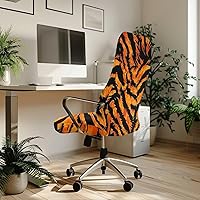 Vista 3 de Xoenoiee Fundas para silla de oficina con estampado de rayas de tigre, funda elástica para silla de juegos de computadora, fundas universales