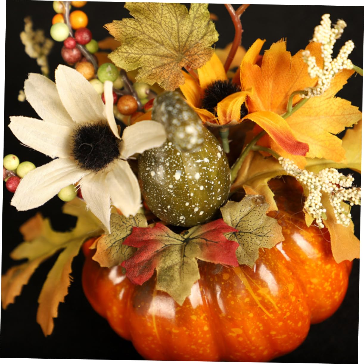 OUNONA 5 STK künstliche Pflanzen im freien Thanksgiving-Tische Mittelstücke Halloween Dekoration Halloween-Dekoration Wohnkultur Pflanzendekor Kürbis-Ahornblatt- Kürbisse