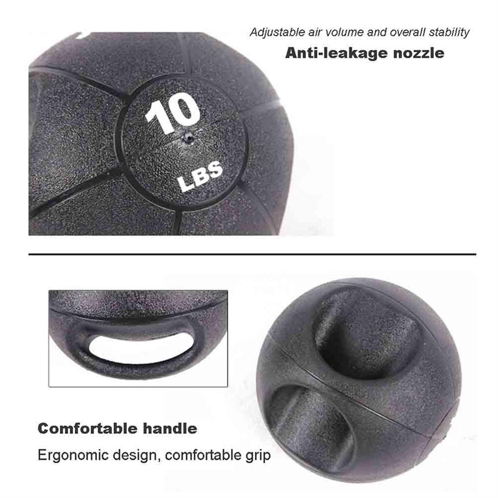 Pelota Medicinal Balón Medicinal Binaural De Goma, Entrenamiento Cruzado para Hombres Y Mujeres, Entrenamiento De Fuerza, Entrenamiento Aeróbico, Pelota De Fitness, 8 LB / 3,6 Kg