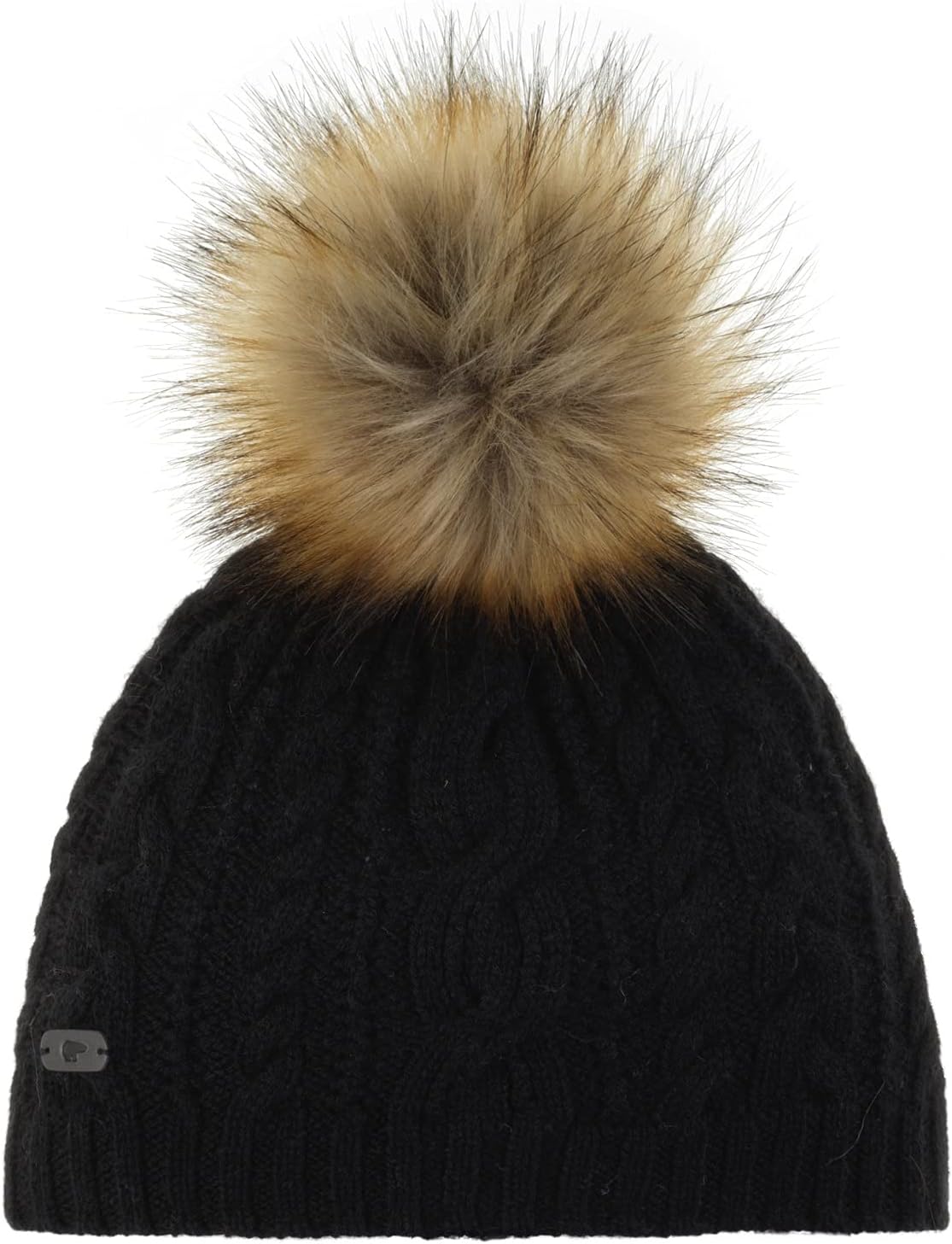 Eisbär Lou Lux, One Size, Winter Hat with Light Brown Pompon, Partially Lined