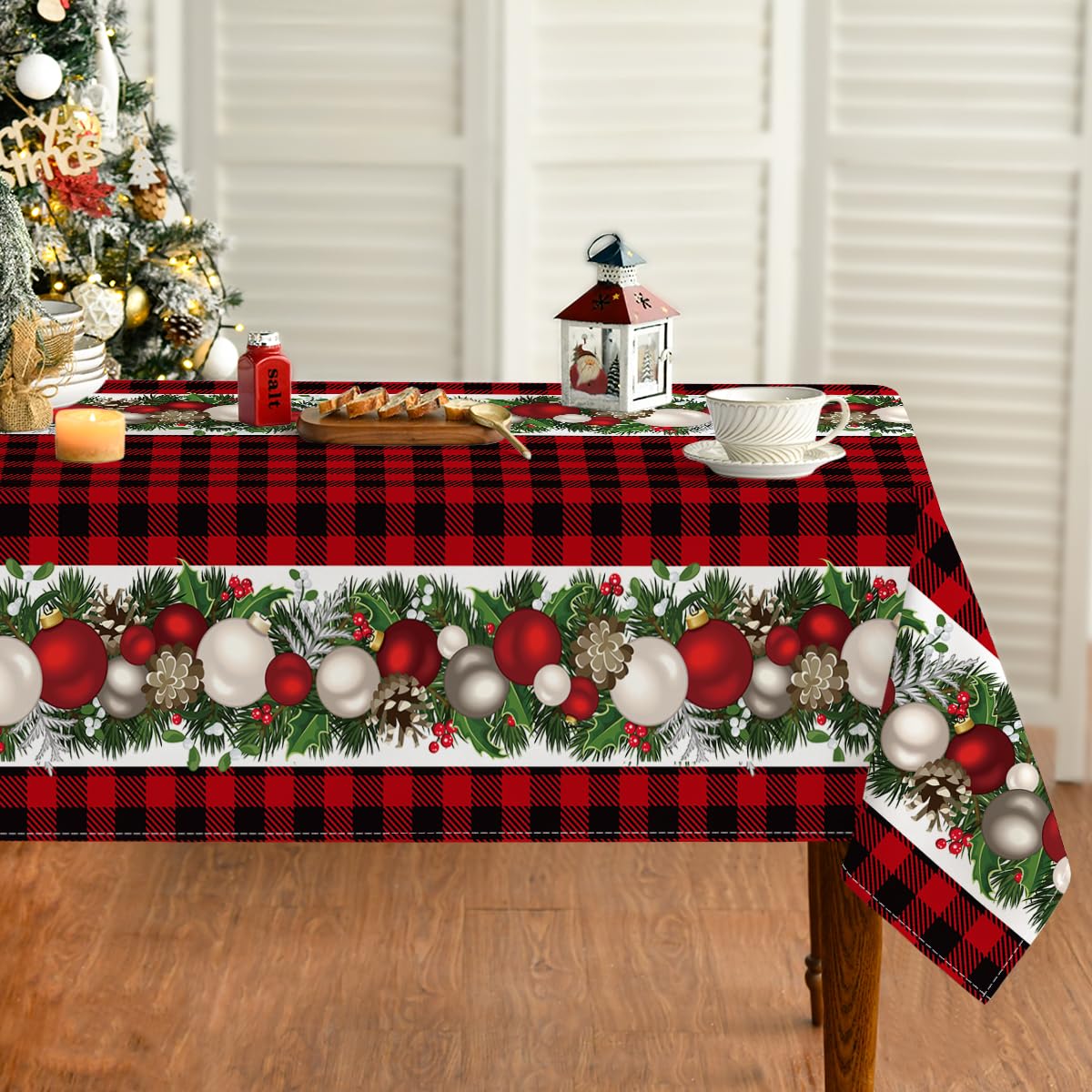 Amazon｜Horaldaily クリスマステーブルクロス 60×60インチ 正方形