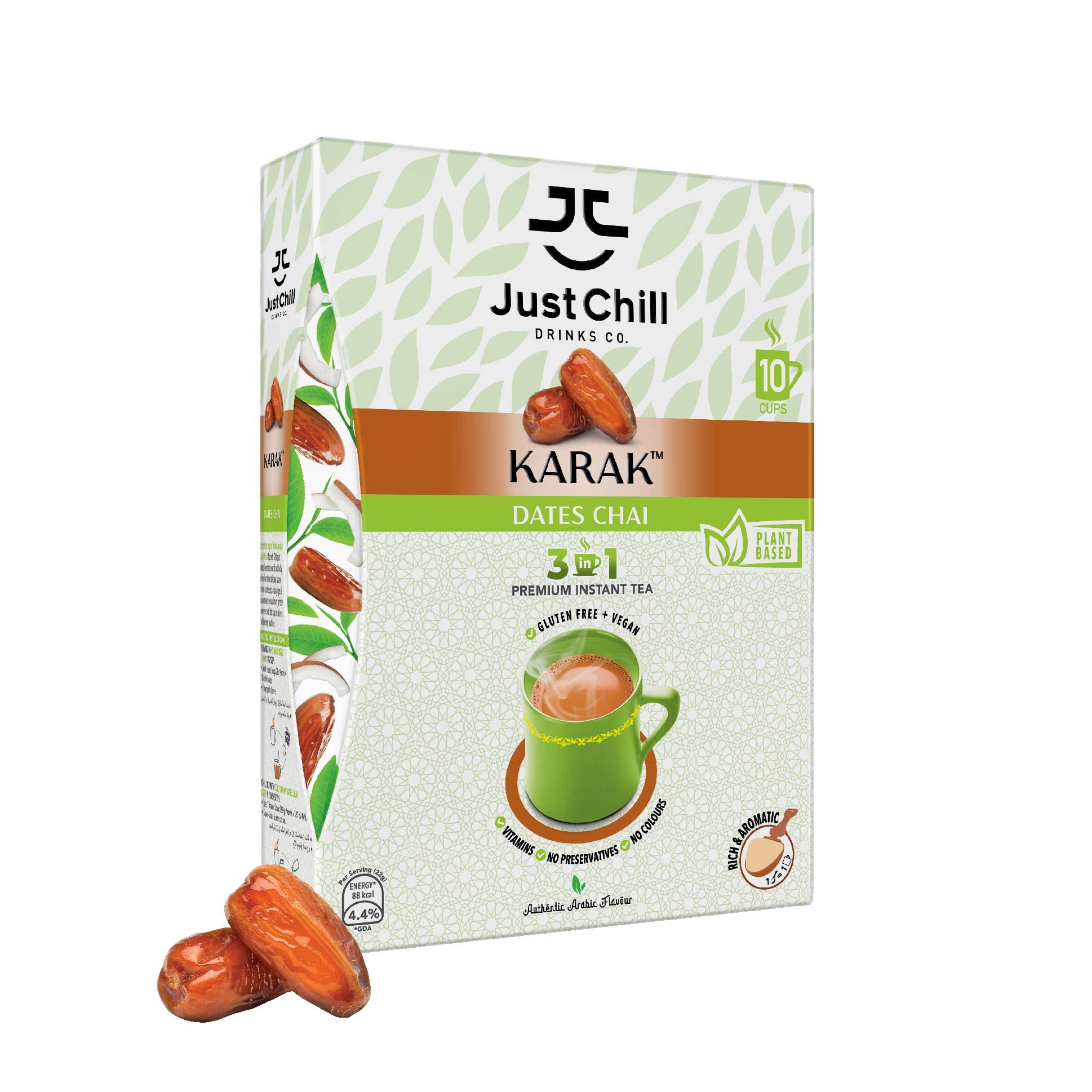 Just Chill Drinks Co. Tea Premix- Authentic Taste, Traditional Refreshing Tea, Immunity Booster, 220g (Plant Based)