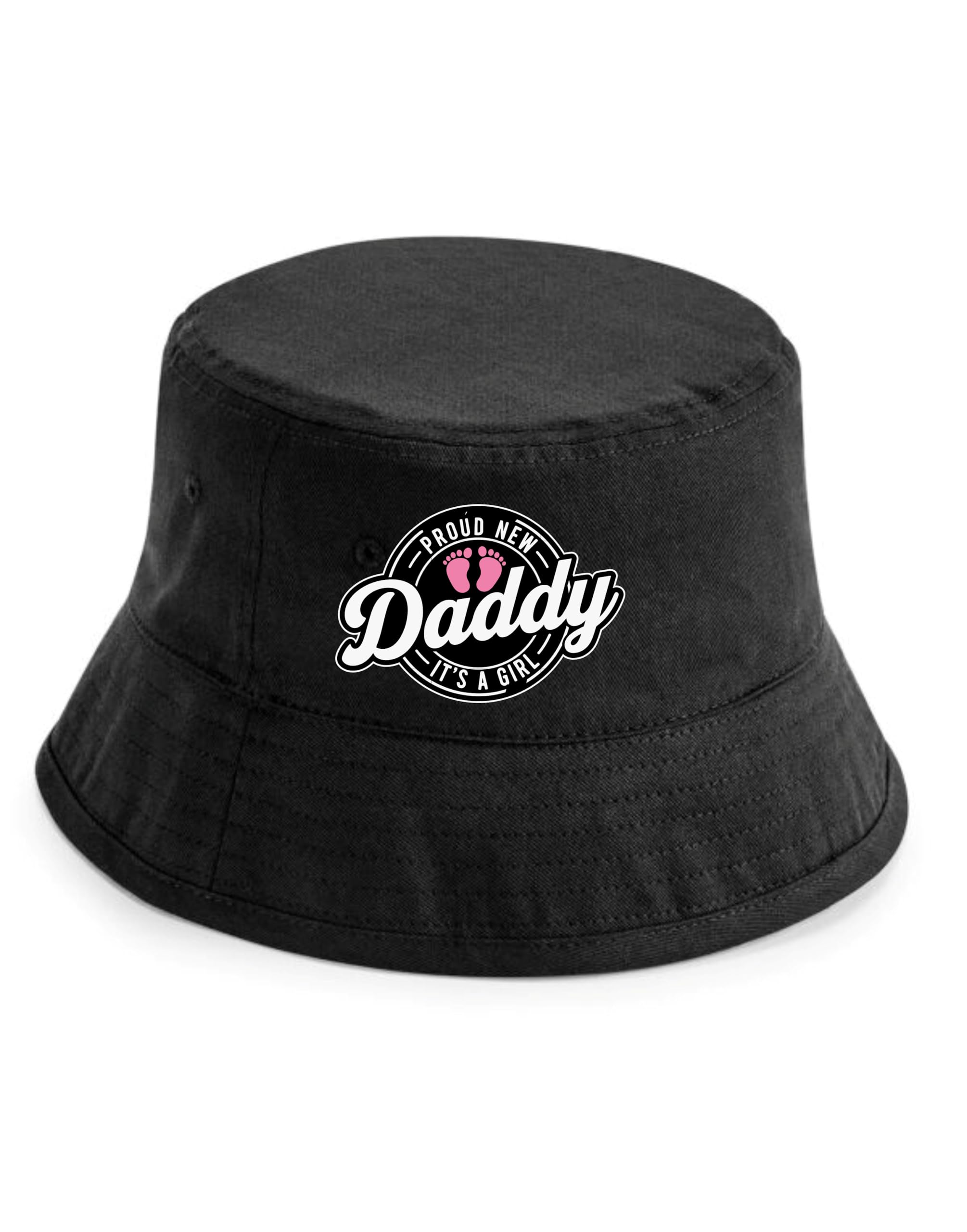 Print4u Unisex Kids Black Proud Dad It's A Girl Bucket Hat Fun Gift For New Dad Lxl