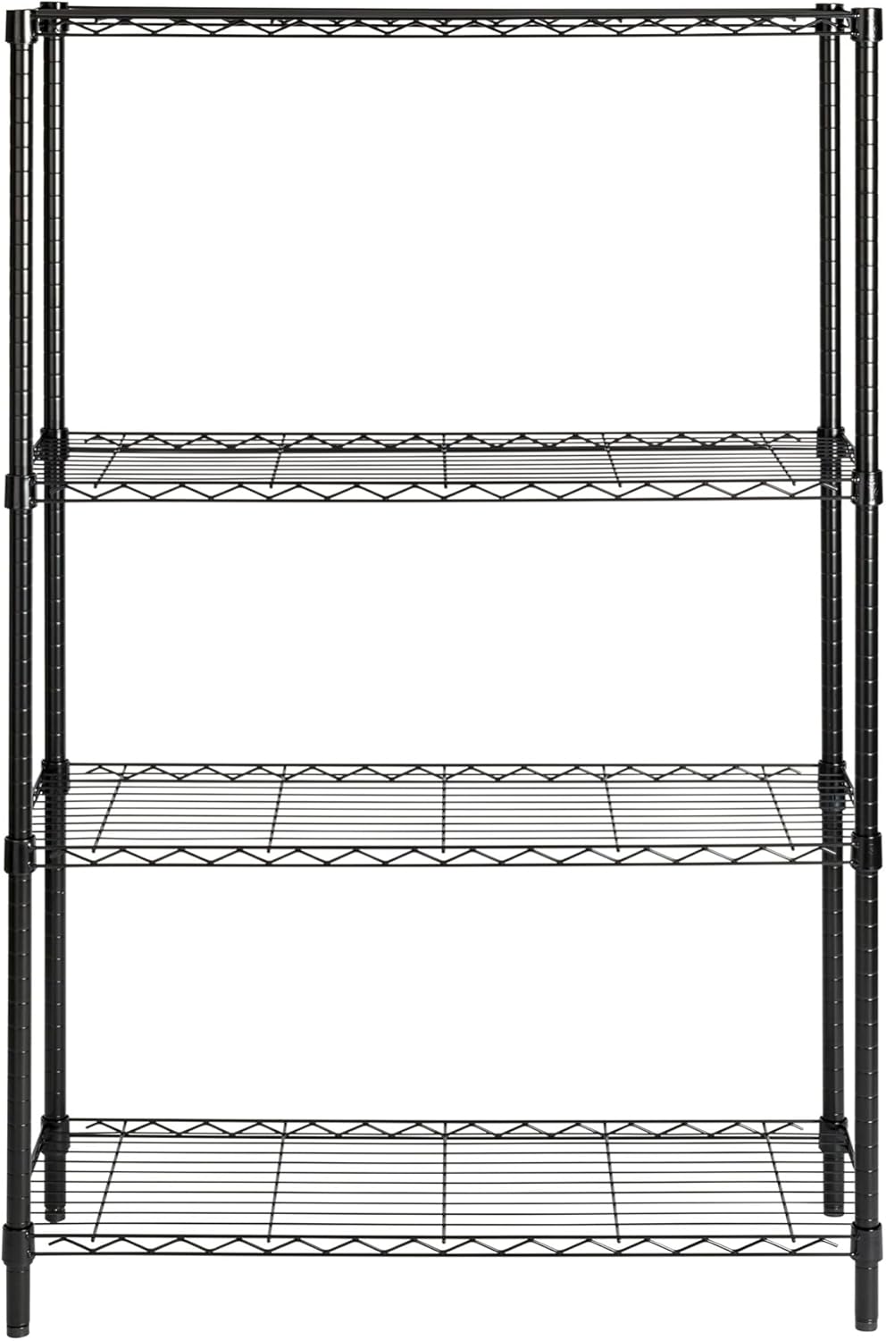 Honey-Can-Do 4-Tier Heavy-Duty Adjustable Shelves, Metal Storage Rack with 250-lb Shelf Capacity, Black, 14" W x 36" L x 54" H