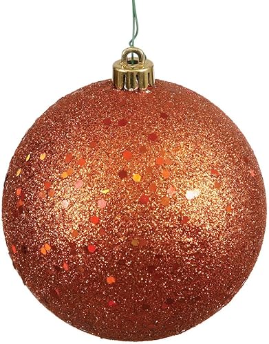 Miniatura 127 de Vickerman Esfera de adorno de Navidad de 10 pulgadas con acabado de caramelo, plástico inastillable, resistente a los rayos UV, decoración de árbol